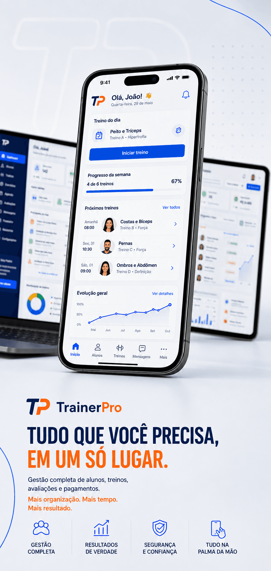TrainerPro — app para personal trainers, no celular